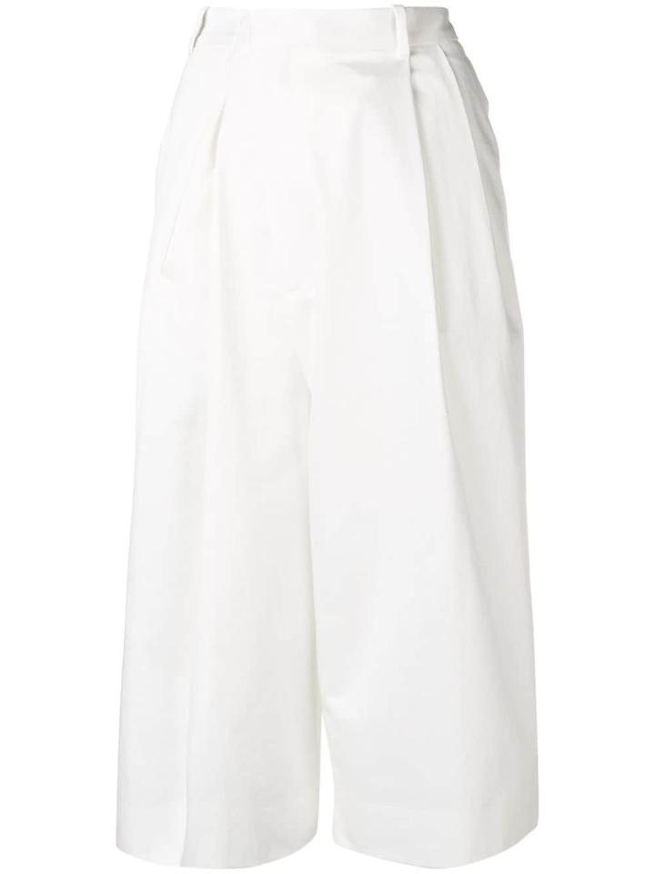 Maison Margiela Wide Leg Cropped Trousers - White