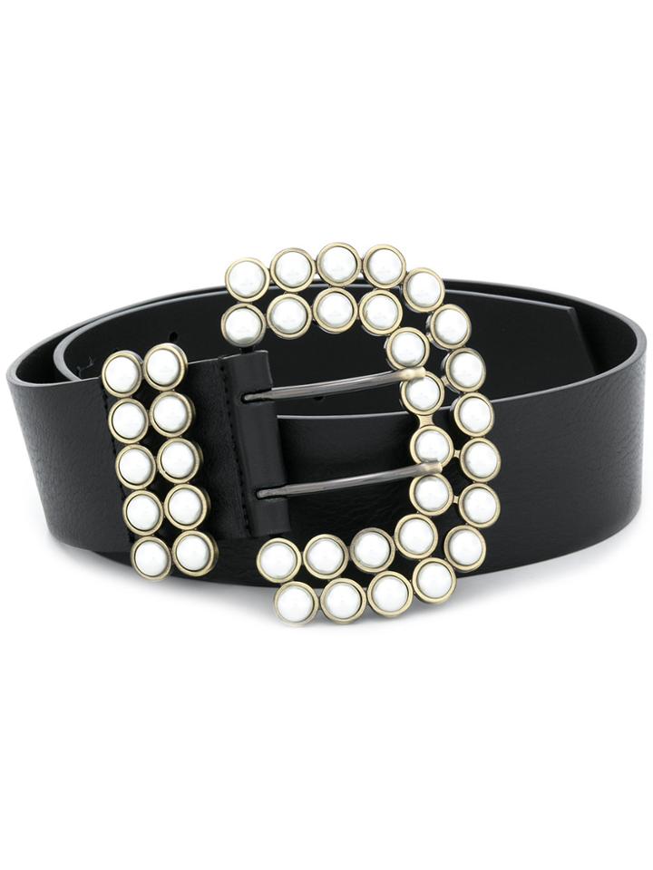 Philosophy Di Lorenzo Serafini Pearl Embellished Buckle Belt - Black