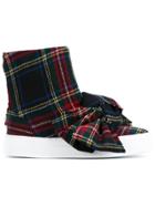 Joshua Sanders Tartan Wool High-top Sneakers With Bow - Multicolour