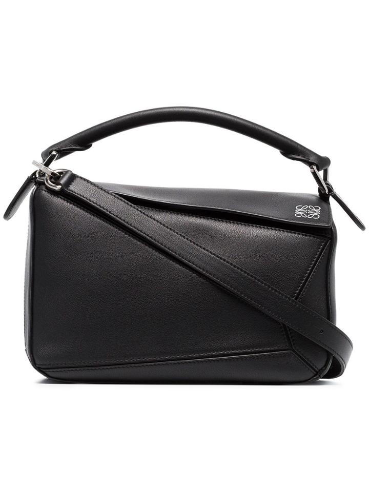 Loewe Puzzle Small Leather Shoulder Bag - Black