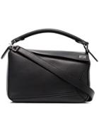 Loewe Puzzle Small Leather Shoulder Bag - Black