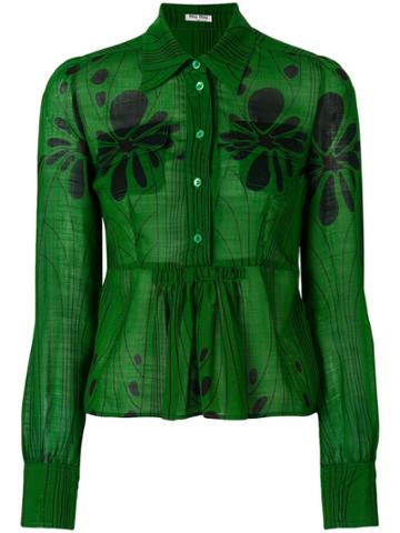 Miu Miu Vintage Floral Print Shirt - Green