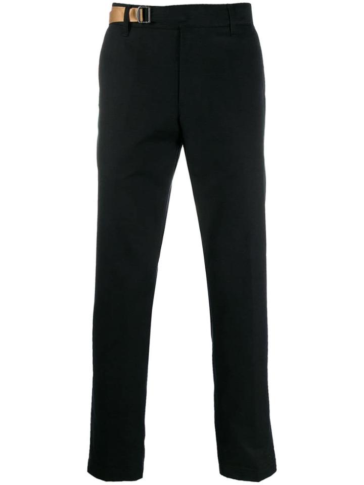 White Sand Webbed Strap Chinos - Black