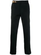 White Sand Webbed Strap Chinos - Black
