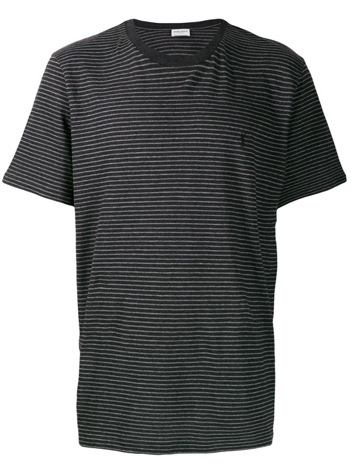 Saint Laurent Striped T-shirt - Black