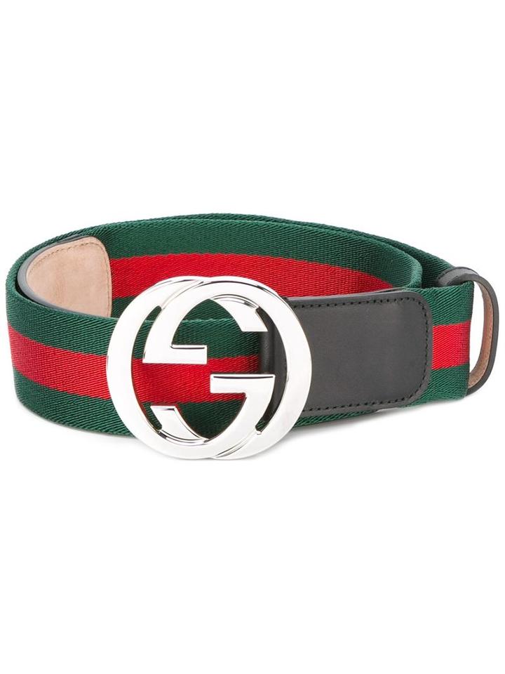 Gucci Web Stripe Gg Buckle Belt, Men's, Size: 105, Black, Polyamide/leather