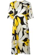 Marni Floral Print Dress, Women's, Size: 38, Yellow, Cupro