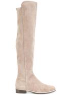 Stuart Weitzman Suede Knee High Boots - Nude & Neutrals