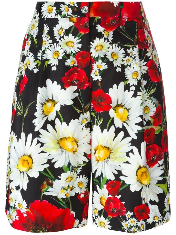 Dolce & Gabbana Daisy And Poppy Print Shorts