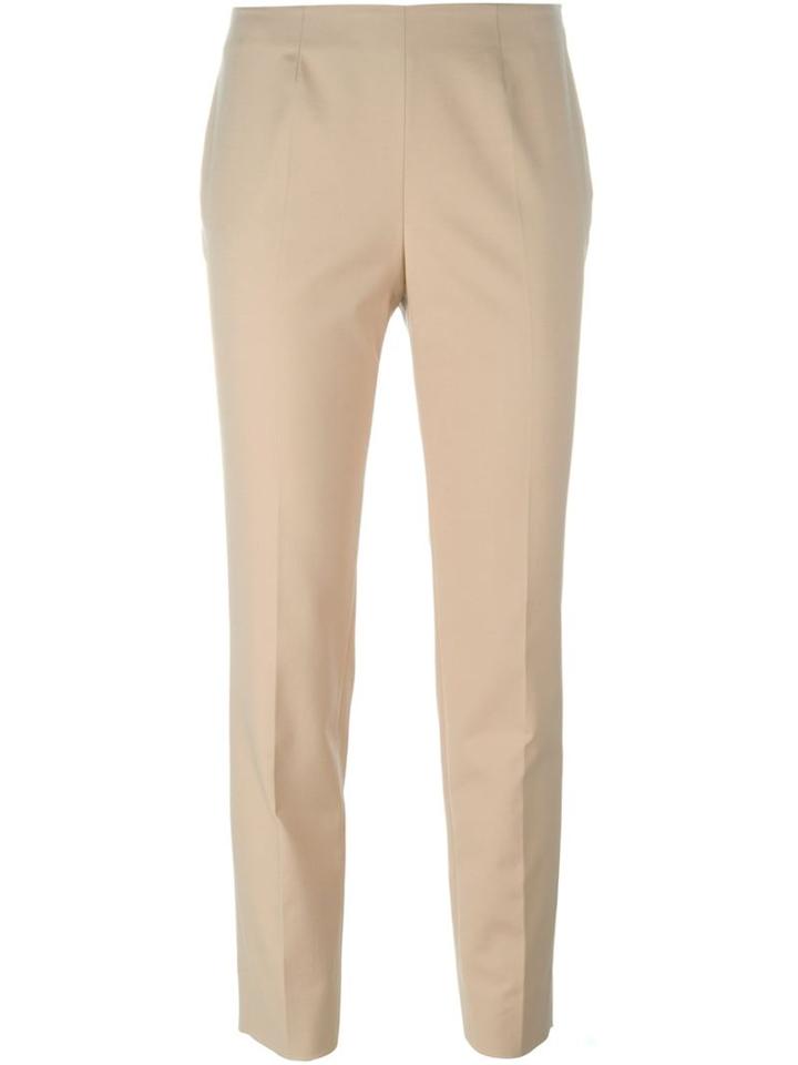 Piazza Sempione Cropped Tapered Trousers, Women's, Size: 42, Nude/neutrals, Cotton/spandex/elastane