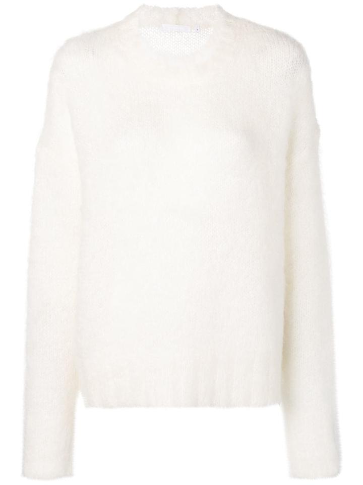Helmut Lang Furry Knit Jumper - White