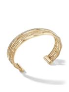 David Yurman 18kt Yellow Gold Medium Stax Diamond Cuff - 88adi