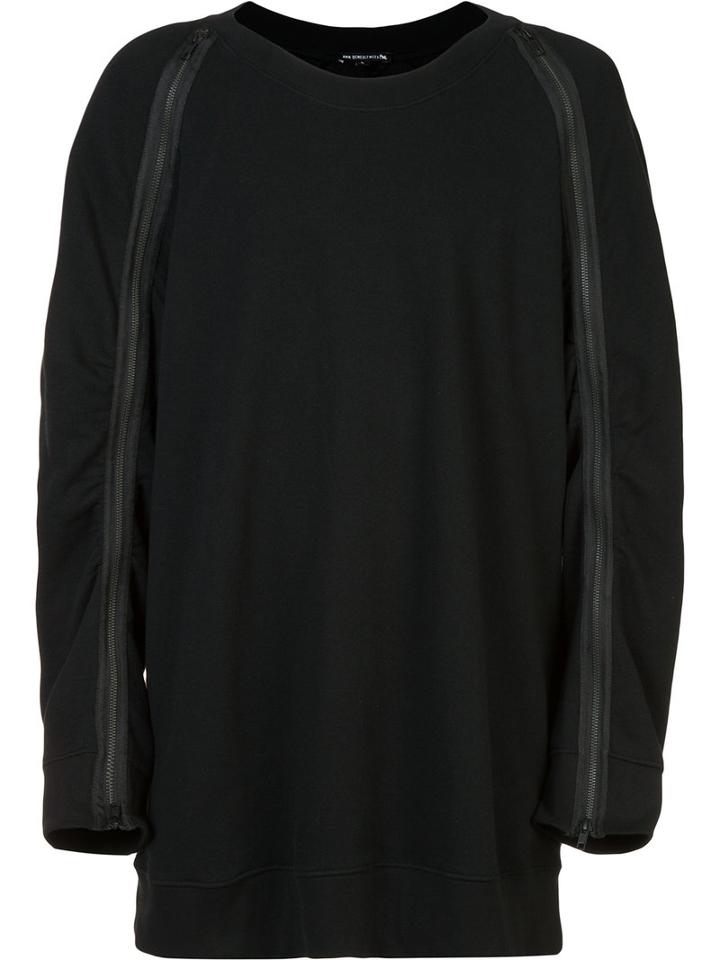 Ann Demeulemeester Bird Back Embroidery Sweatshirt, Men's, Size: Large, Black, Cotton