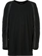 Ann Demeulemeester Bird Back Embroidery Sweatshirt, Men's, Size: Large, Black, Cotton