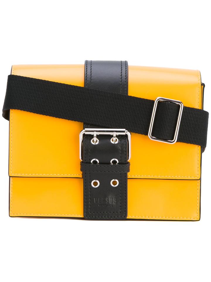 Versus - Buckled Shoulder Bag - Women - Leather - One Size, Yellow/orange, Leather
