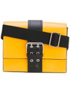 Versus - Buckled Shoulder Bag - Women - Leather - One Size, Yellow/orange, Leather