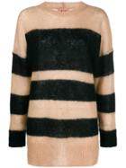 No21 Striped Longline Sweater - Brown