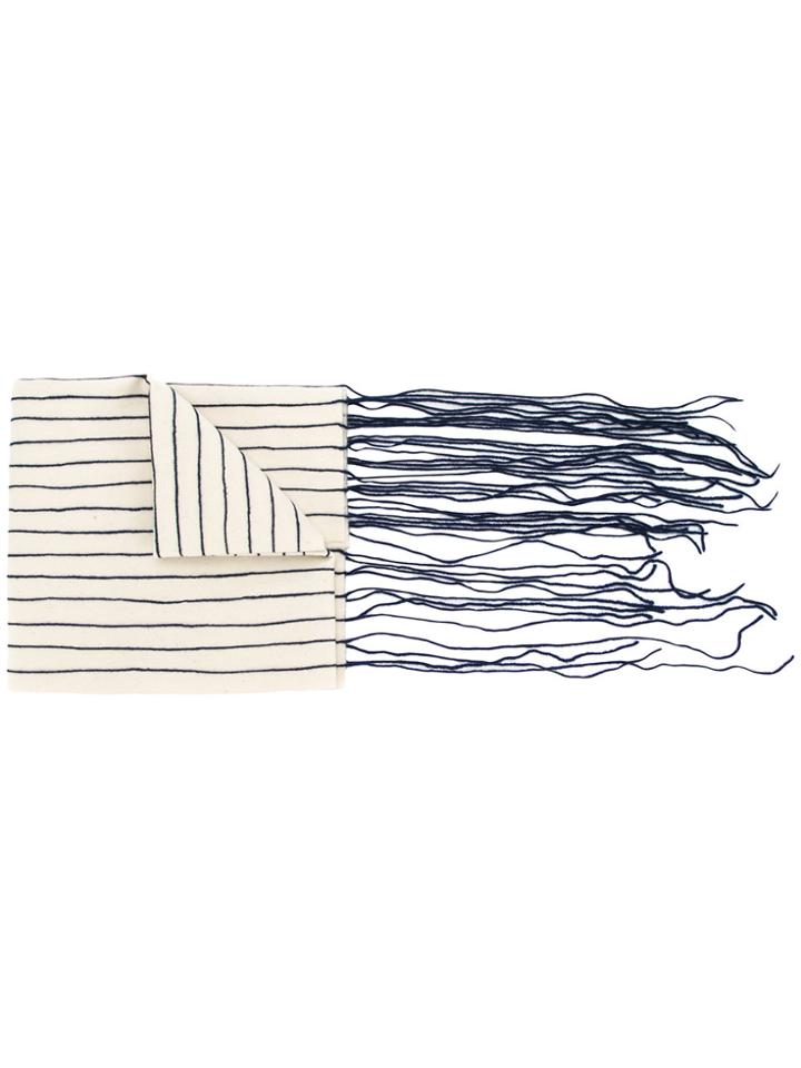Toogood Tasseled Striped Scarf - White