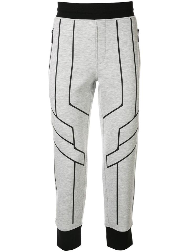 Blackbarrett Geometric Trim Track Pants - Grey