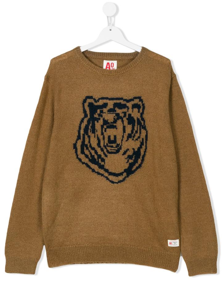 American Outfitters Kids Knitted Bear Pullover - Brown