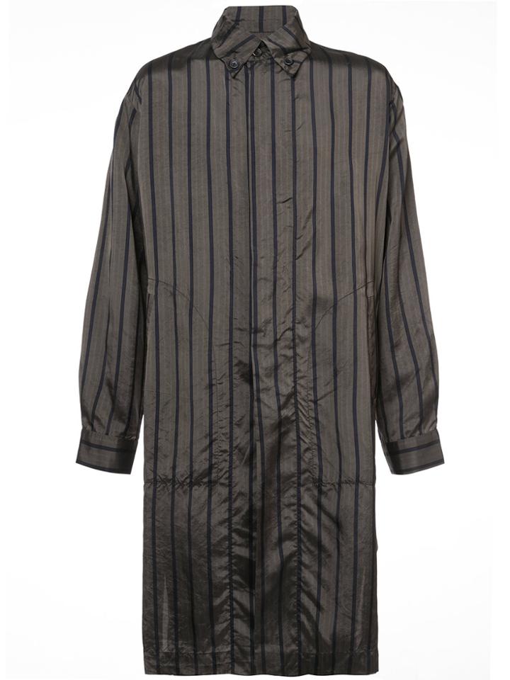 Uma Wang Striped Shirt Coat - Brown