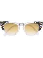 Fendi Cat Eye Sunglasses, Women's, White, Acetate