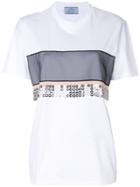 Prada Embroidered Panel T-shirt - White