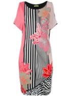 Versace Jeans - Floral Print Dress - Women - Spandex/elastane/viscose - 40, Women's, Pink/purple, Spandex/elastane/viscose