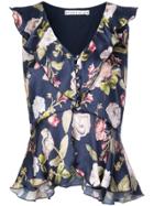 Alice+olivia Nora Floral Print Blouse - Blue