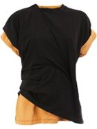 Aganovich Twisted Double Layered T-shirt - Black