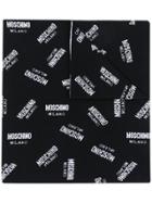 Moschino Logo Embroidered Scarf - Black