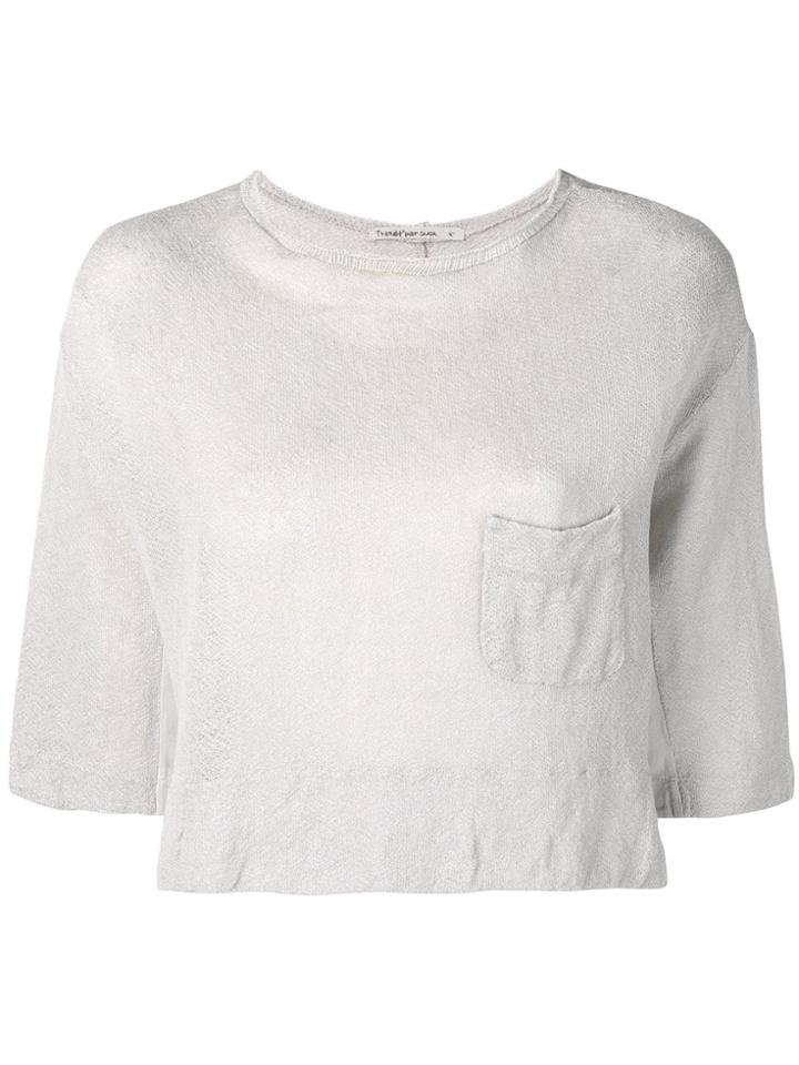 Transit Casual Cropped Top - Grey