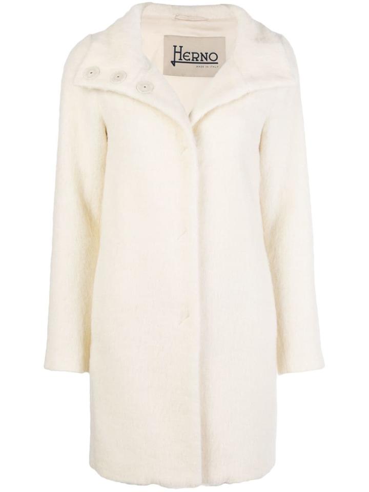 Herno Buttoned Up Coat - Neutrals