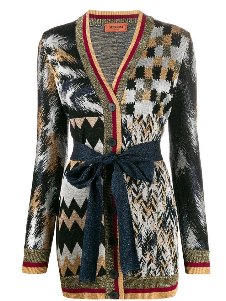 Missoni Patterned V-neck Cardigan - Grey