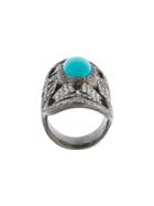 Loree Rodkin Turquoise & Diamond Bondage Ring, Women's, Size: 52, Metallic