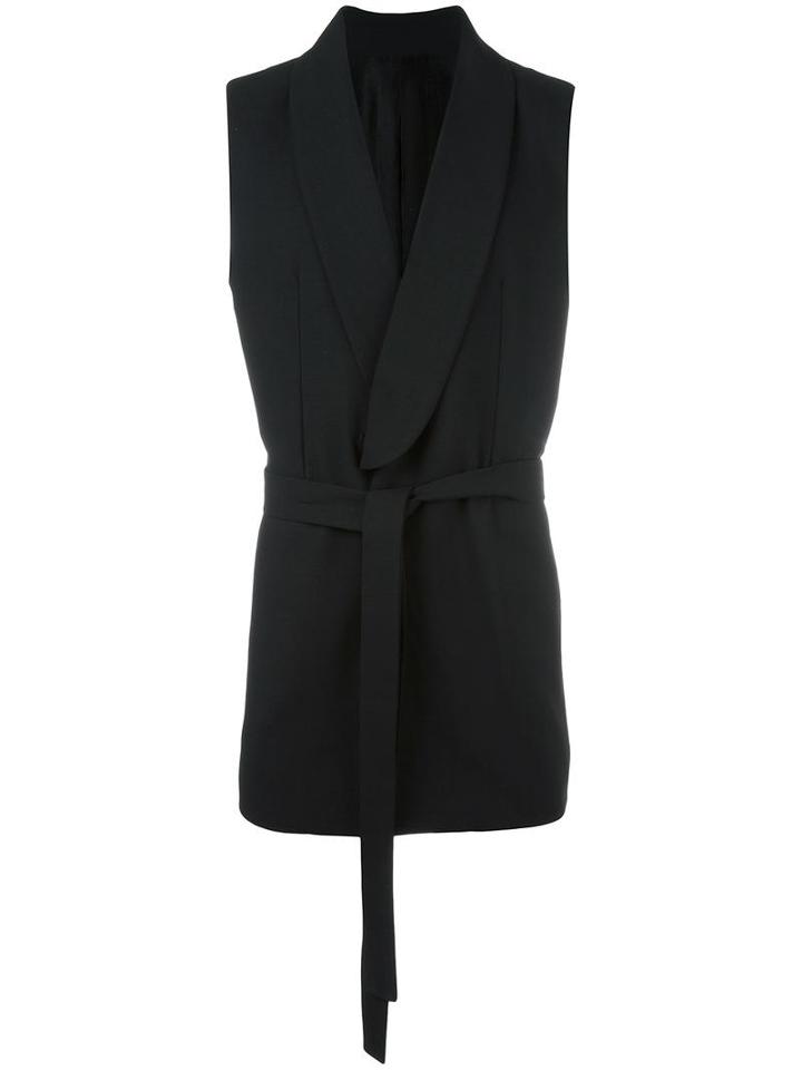 Ann Demeulemeester Belted Tailored Waistcoat, Men's, Size: Small, Black, Rayon/nylon/cotton/virgin Wool