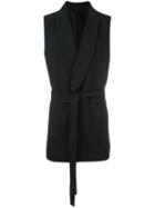 Ann Demeulemeester Belted Tailored Waistcoat, Men's, Size: Small, Black, Rayon/nylon/cotton/virgin Wool