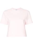 Thom Browne Contrast Cover-stitched Tee In Milano Tech - Pink
