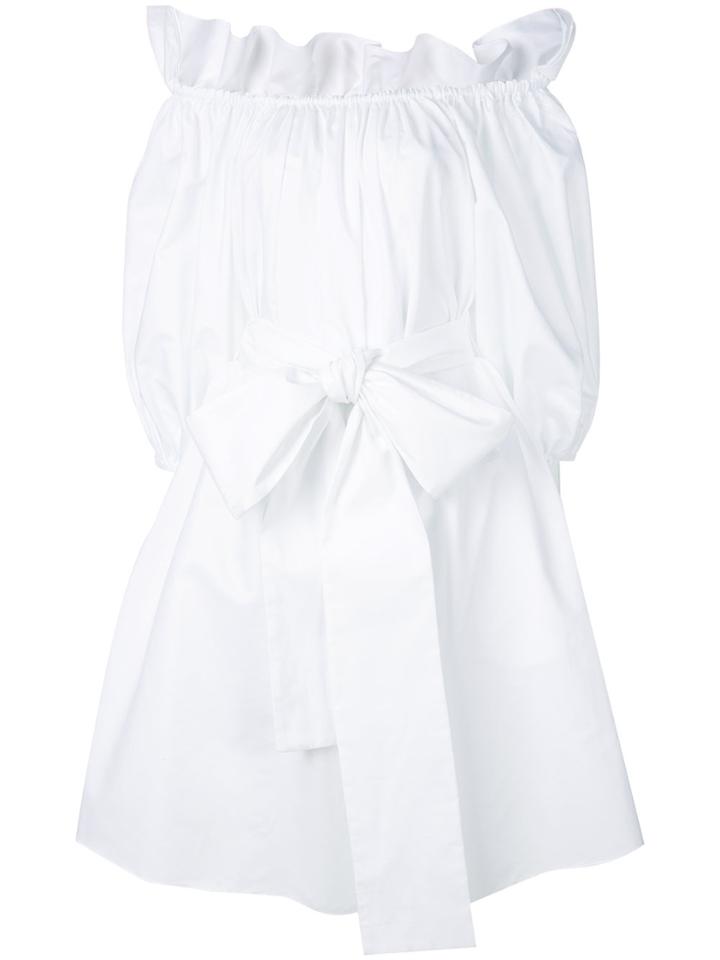Stella Mccartney Off-shoulder Bow Front Dress - White