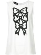 Boutique Moschino Sleeveless Bow Print T-shirt - White
