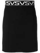 Versus Logo Intarsia Skirt, Women's, Size: 42, Black, Viscose/polyester