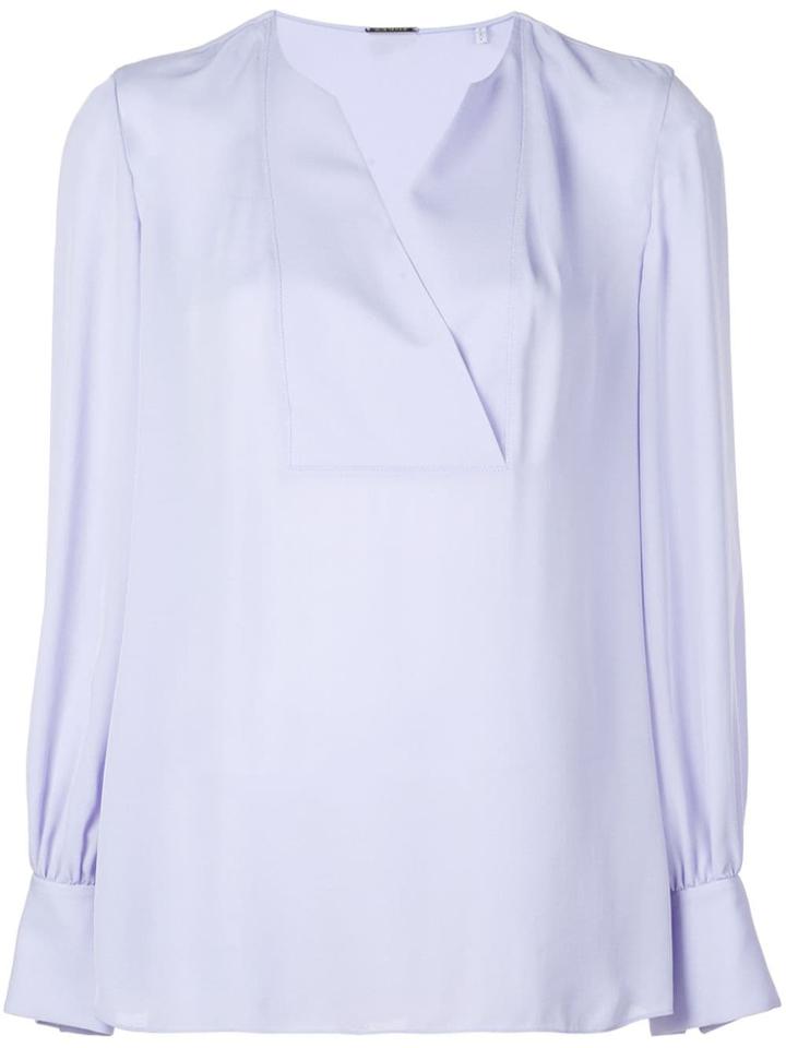 Elie Tahari Wrap V-neck Blouse - Blue
