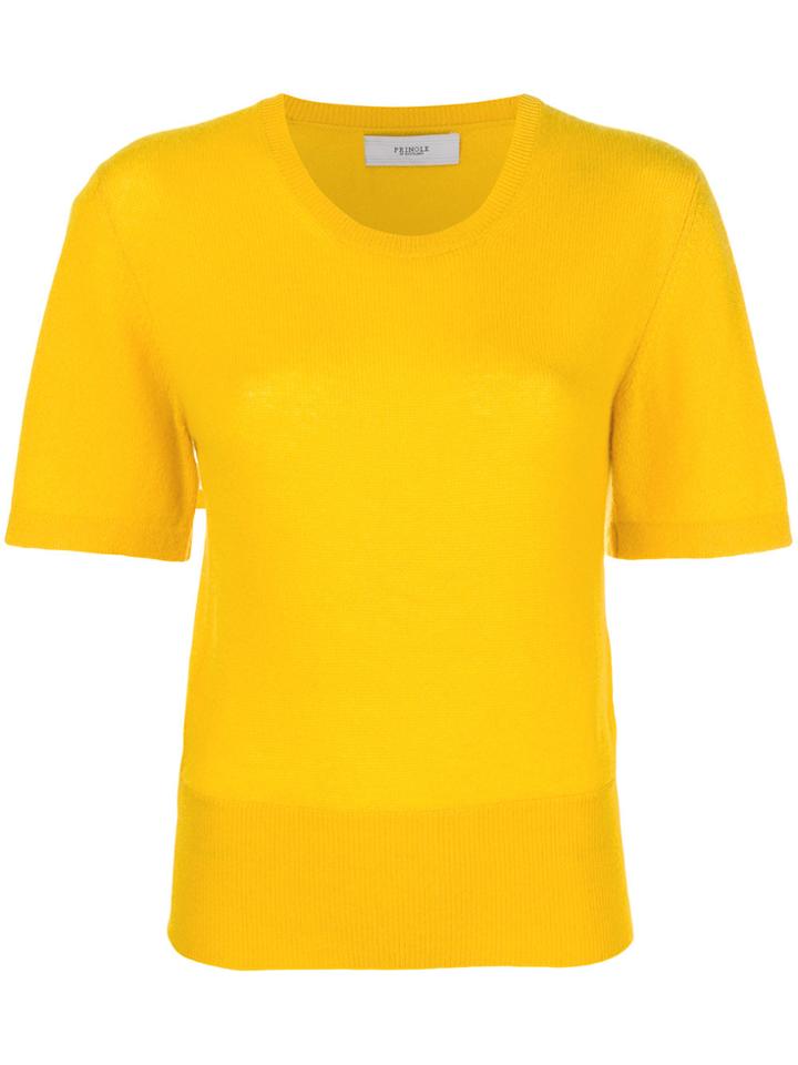 Pringle Of Scotland Short-sleeve Fitted Sweater - Yellow & Orange