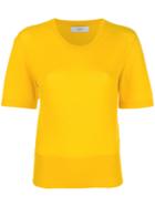 Pringle Of Scotland Short-sleeve Fitted Sweater - Yellow & Orange