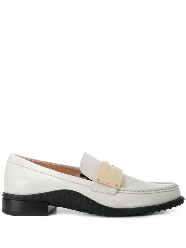 Tod's Patent Leather Loafers - White