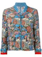 Ermanno Scervino Floral Jacquard Jacket, Women's, Size: 44, Blue, Polyester/cotton/acrylic/silk