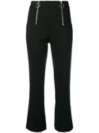 Gaelle Bonheur Double Zip Cropped Trousers - Black