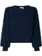 See By Chloé Embroidered Knit Jumper - Blue