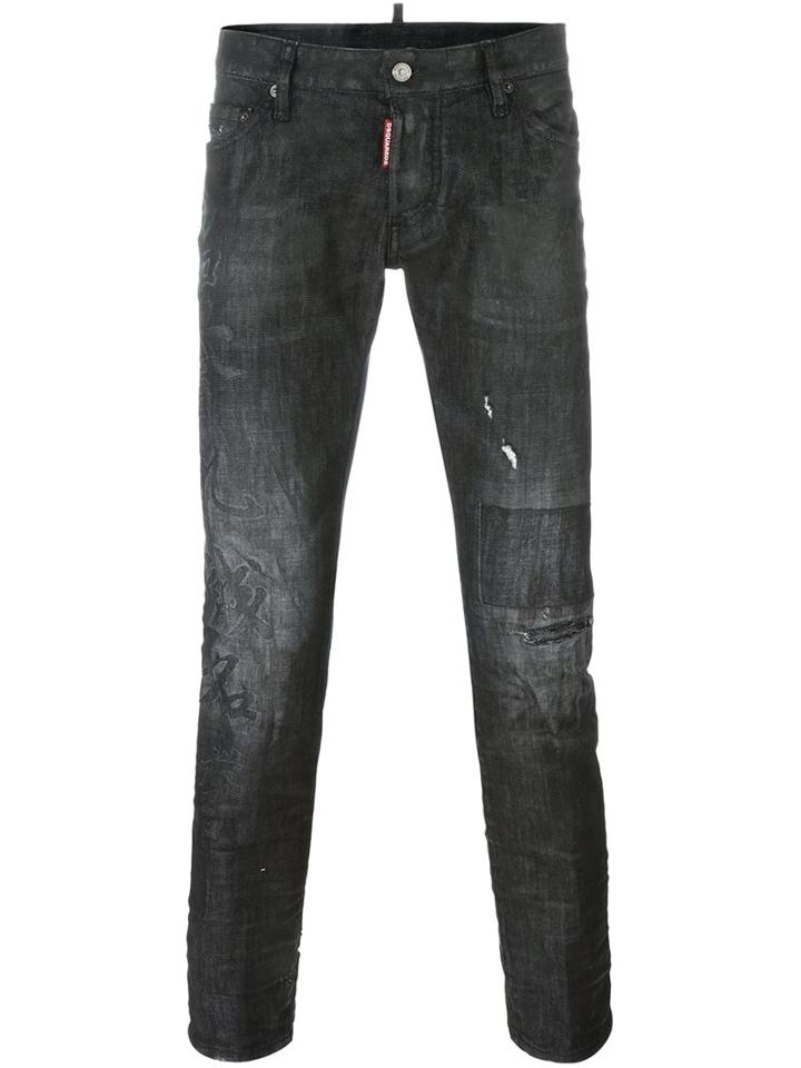 Dsquared2 'clement' Jeans, Men's, Size: 48, Black, Cotton/spandex/elastane/polyester