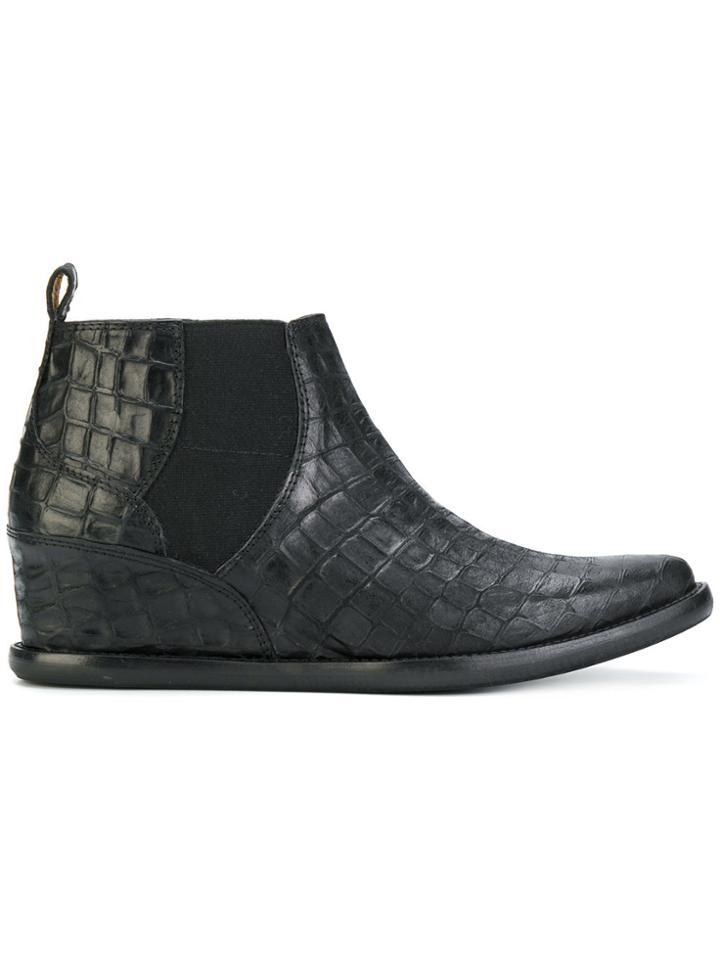Cotélac Croc-effect Boots - Black